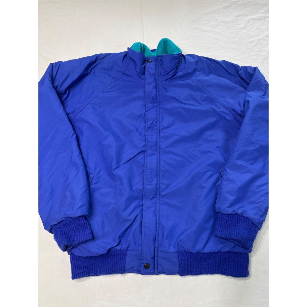 Vintage REI Ultrex Jacket Mens L Tall Royal Blue Fleece Lined Made in USA Bomber